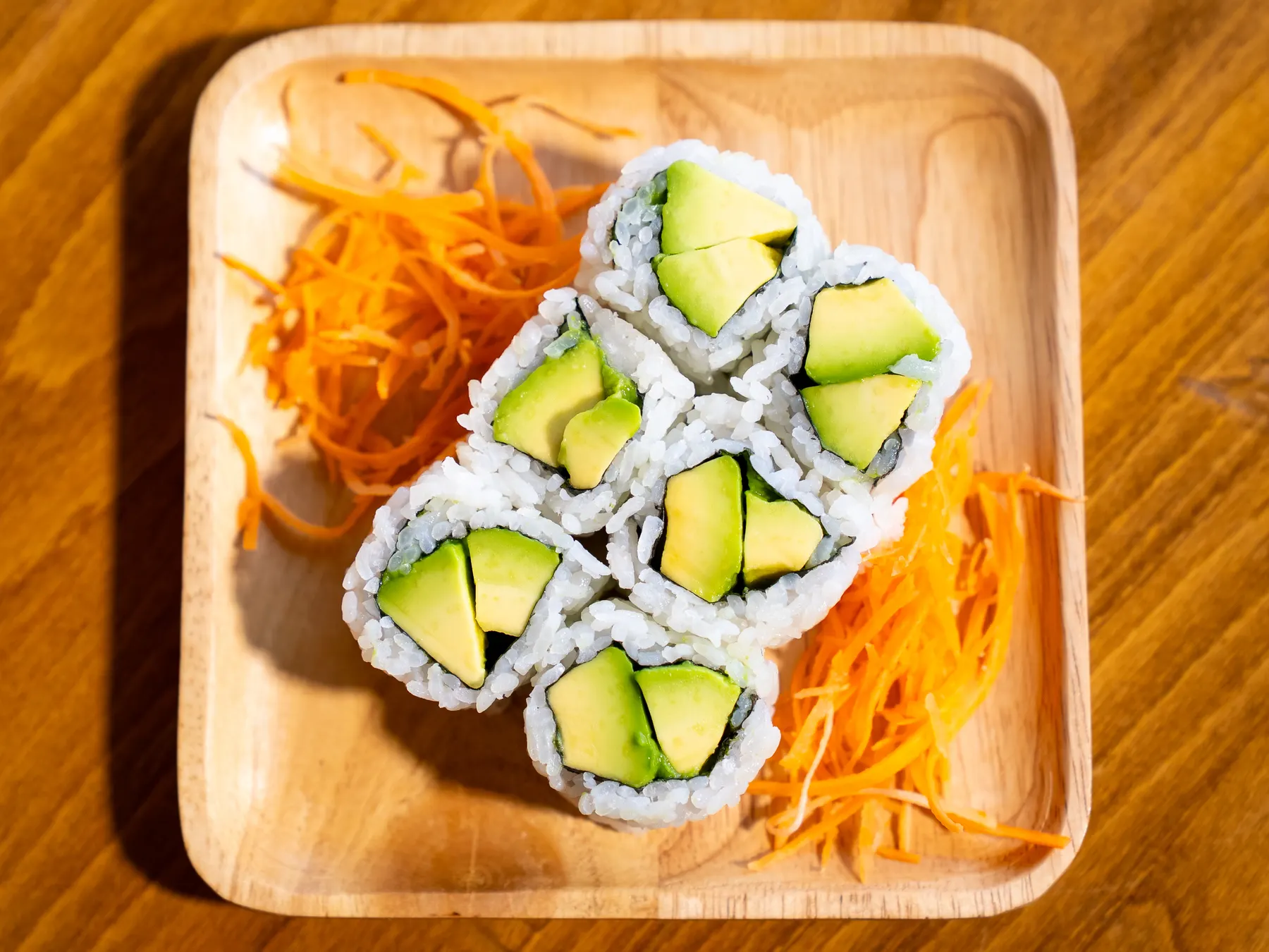 Sushi photography used on the Pacific East Cafe website